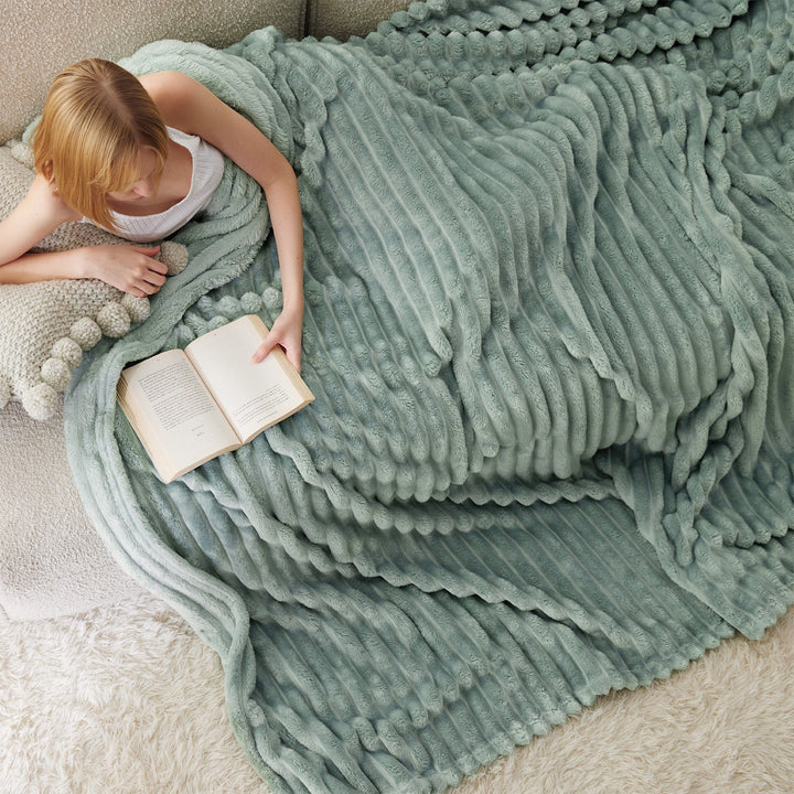 Striped Flannel Fleece Blanket