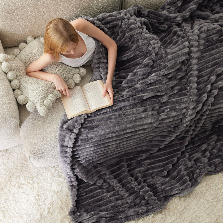 Striped Flannel Fleece Blanket